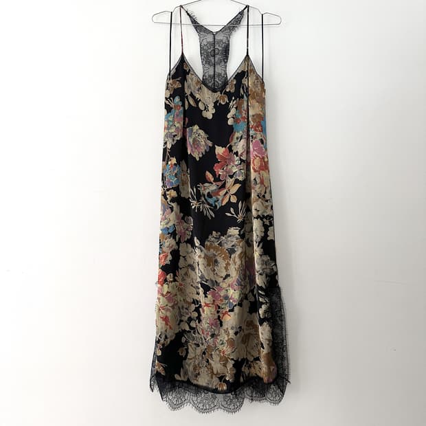 Color floral slip ops