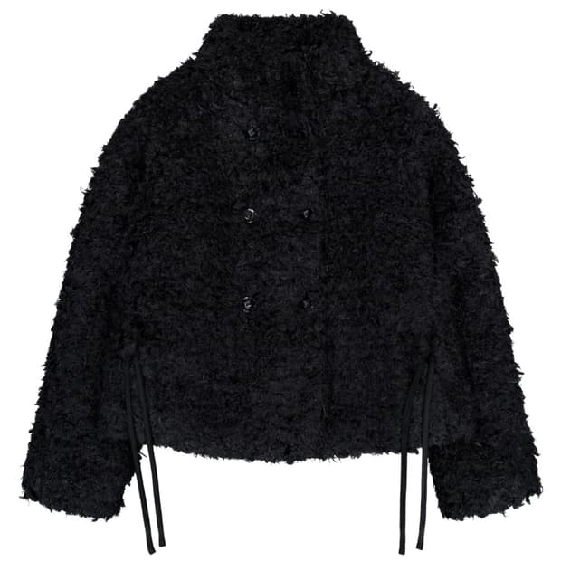 코이세이오 퍼자켓 블랙 헤어리 퍼자켓 무스탕