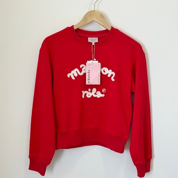 로라로라 레터링 맨투맨 레드