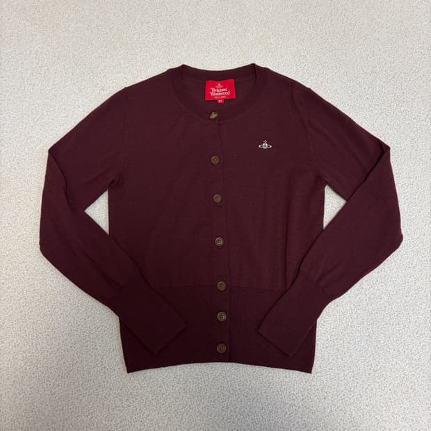 비비안웨스트우드 레드라벨 울 가디건 버건디