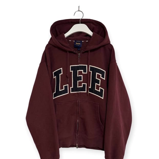 Lee 빅로고 버건디 후드집업