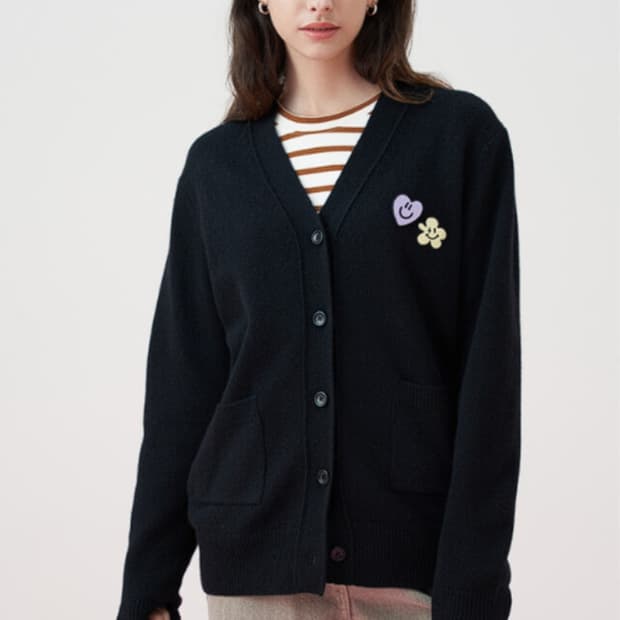 SJYP 울 캐시 스마일 가디건