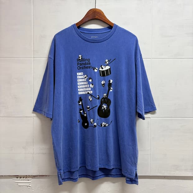 graniph 팬더 피그먼트 vintage 반팔 티셔츠 L JPN