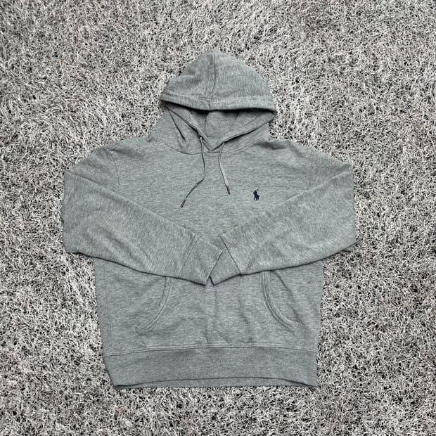 폴로 그레이 스웻 후드티