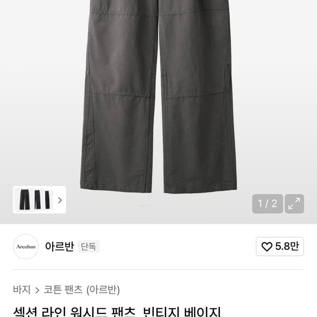 아르반 섹션 라인 워시드 팬츠 2