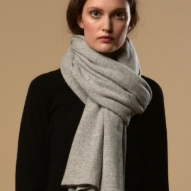 퓨어캐시미어 목도리 - 그레이, 베이지