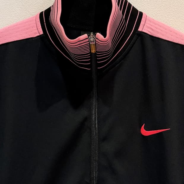 나이키 블랙 핑크 라인 트랙 재킷