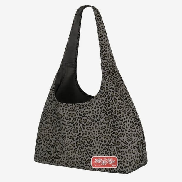 카시코 Leopard Print Shoulder Bag Blue Gray