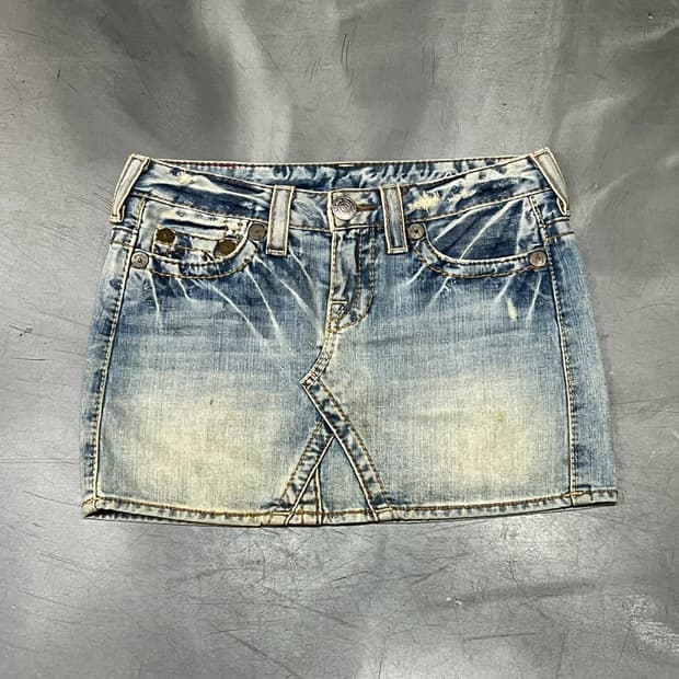  트루릴리젼 워싱 데님 미니 스커트 y16403