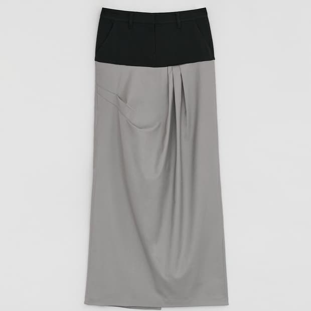 로우타이드 드레이프 맥시 스커트 S