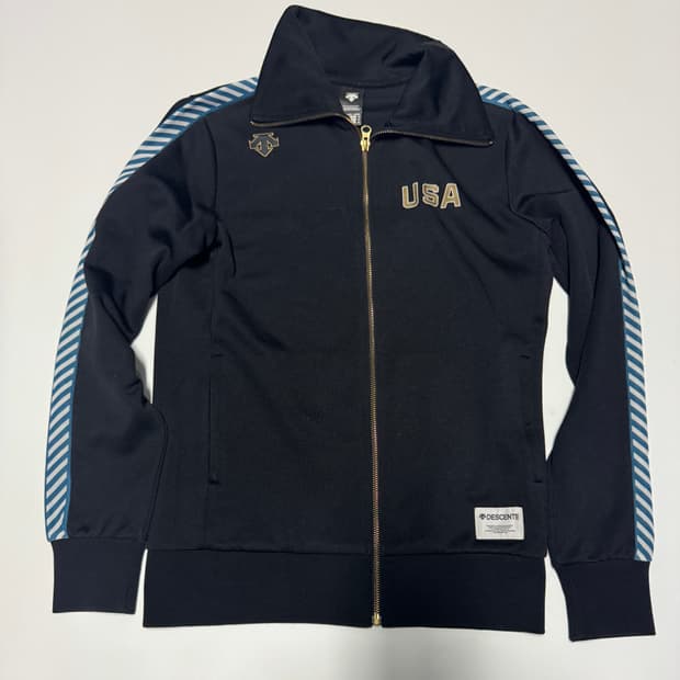 데상트 USA 트랙 빈티지 집업 져지 자켓