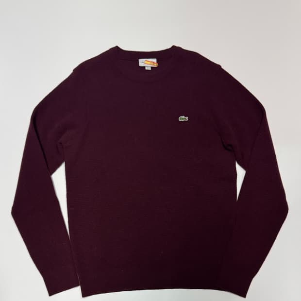 정품 라코스테 버건디 울 니트