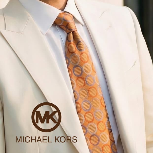 마이클 코어스 실크 서클 패턴 넥타이 8.9cm A등급 A19833
