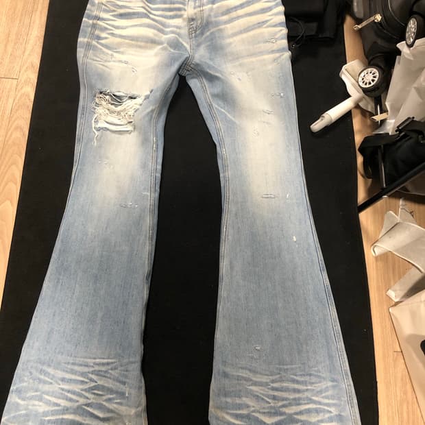 언더마이카 블루 워싱 플레어진 0size