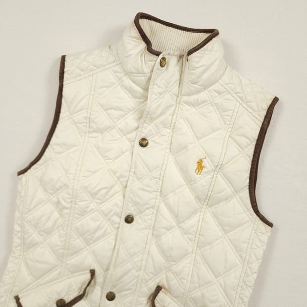 (여성S)폴로랄프로렌 퀄팅 베스트 아이보리