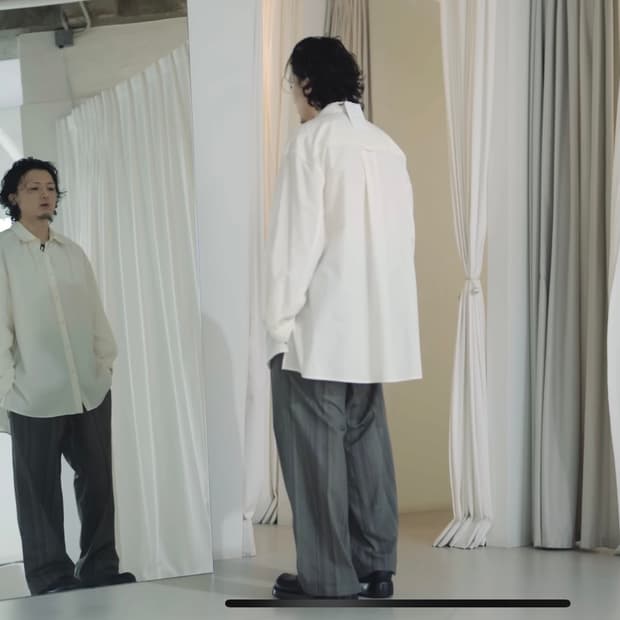 아모멘토 셔링 셔츠 아이보리 