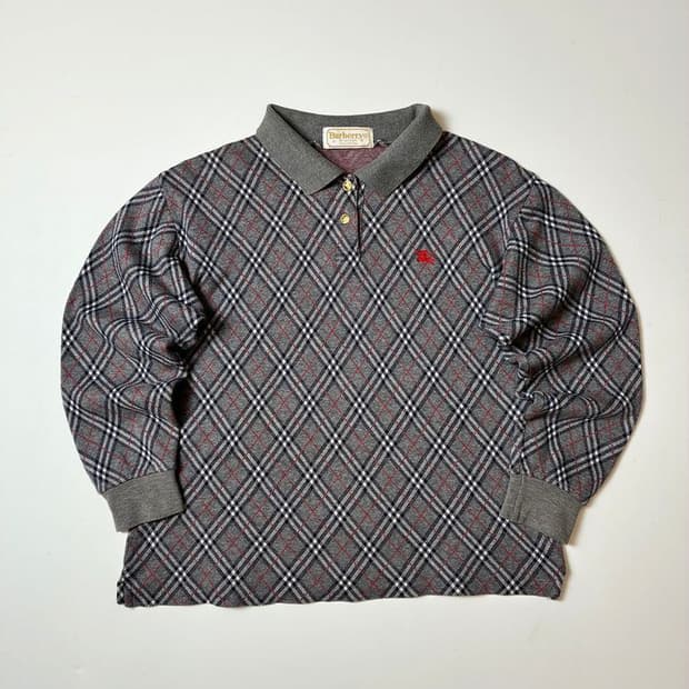 버버리 90's 클래식 체크 카라 롱슬리브 PN8975
