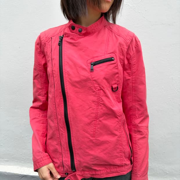 Dress to kill 비비드 핑크 라이더 자켓 L