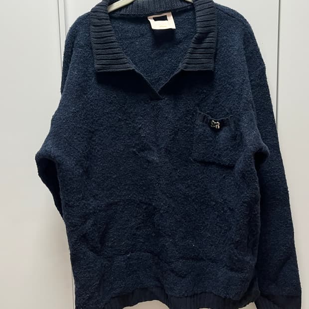 네이비 오버핏 니트