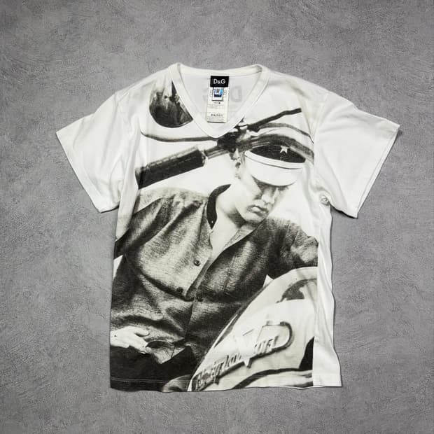 D&G Elvis Presley Photo Print V-Neck Tee