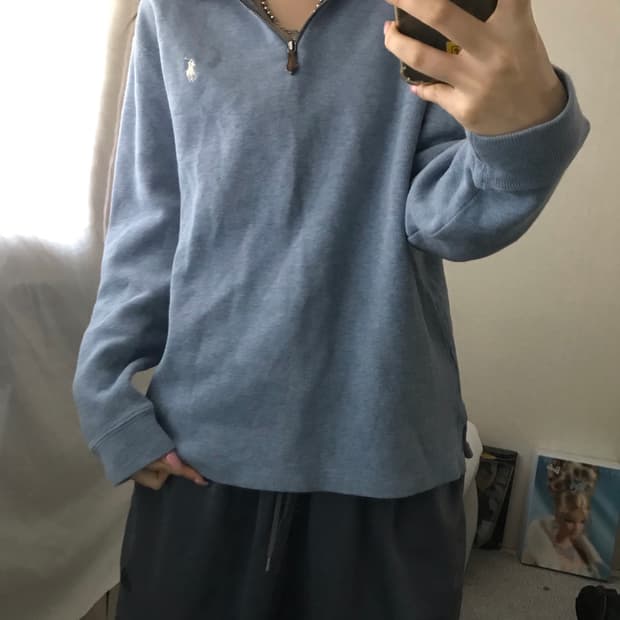 폴로 연하늘 반집업