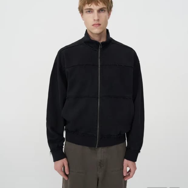 [L] 인사일런스 워시드 컷오프 트랙자켓 블랙