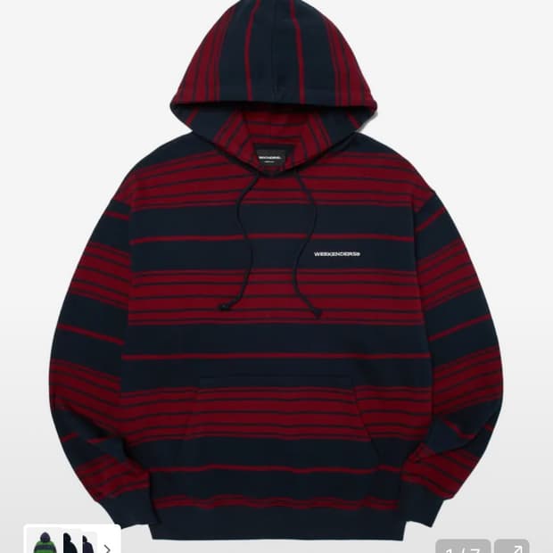 위캔더스 STRIPED HOODIE (NAVY)