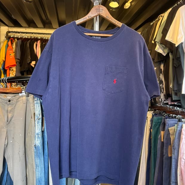 90s 폴로랄프로렌 페이드 싱글스티치 프린팅 티셔츠 made in usa