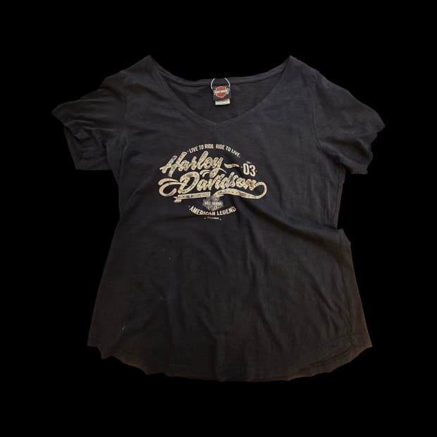 할리데이비슨 그래픽 브이넥 티셔츠