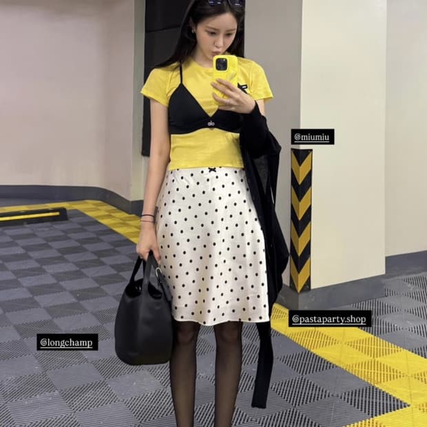 pastaparty 도트 새틴 스커트 dot satin skirt