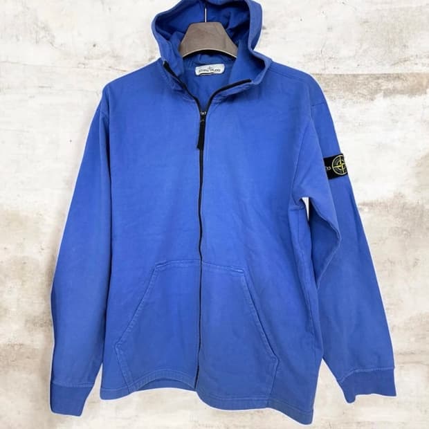 스톤아일랜드 블루 후드집업 L