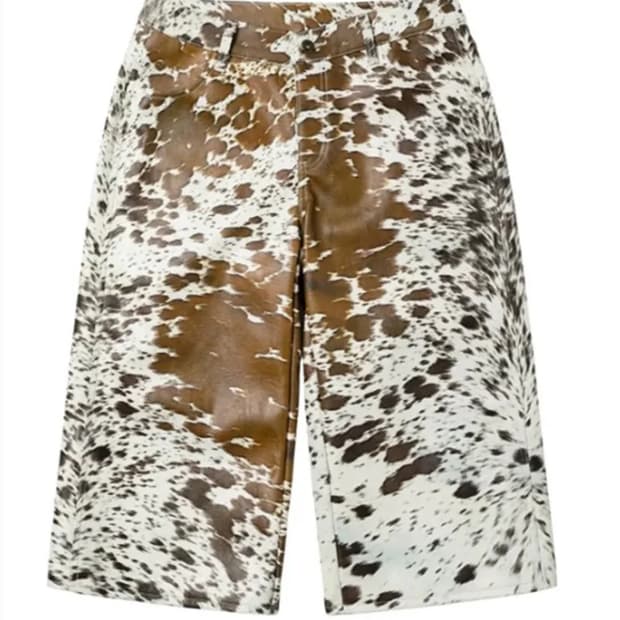 psylos1 양첸유 브랜드 송치 레더 쇼츠