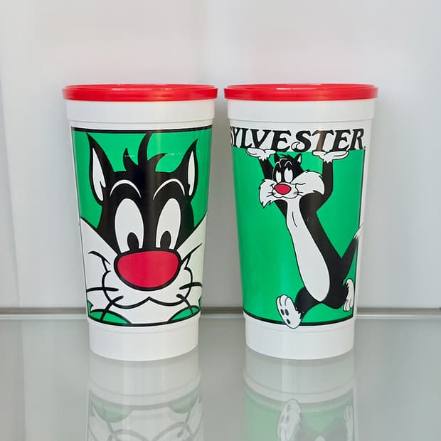 [Vintage] 1992 루니툰 실베스터 플라스틱 텀블러