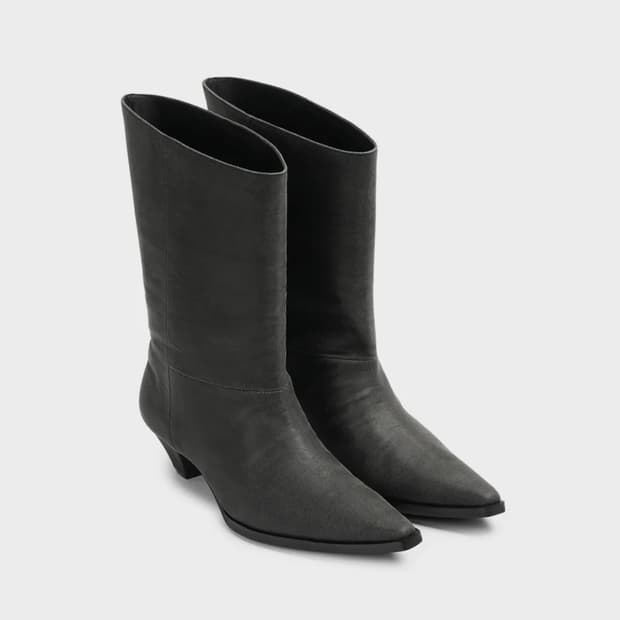 (구해요) 004 sharp toe middle boots/코티드데님