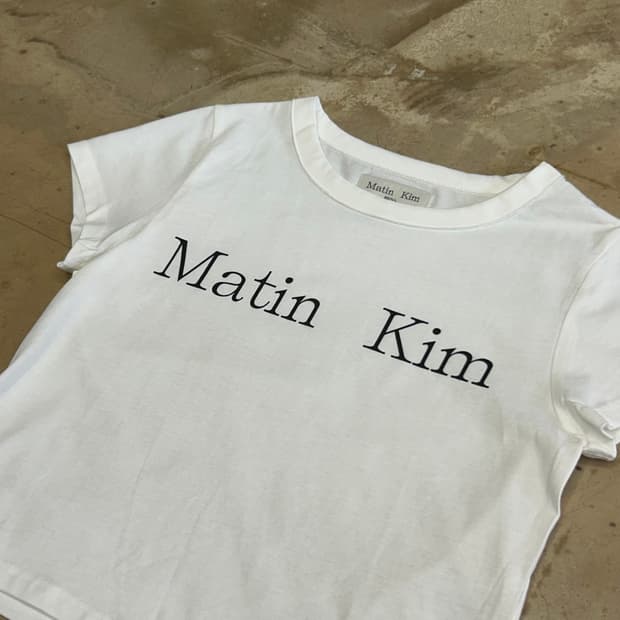 S 마뗑킴 여성용 화이트 반팔티