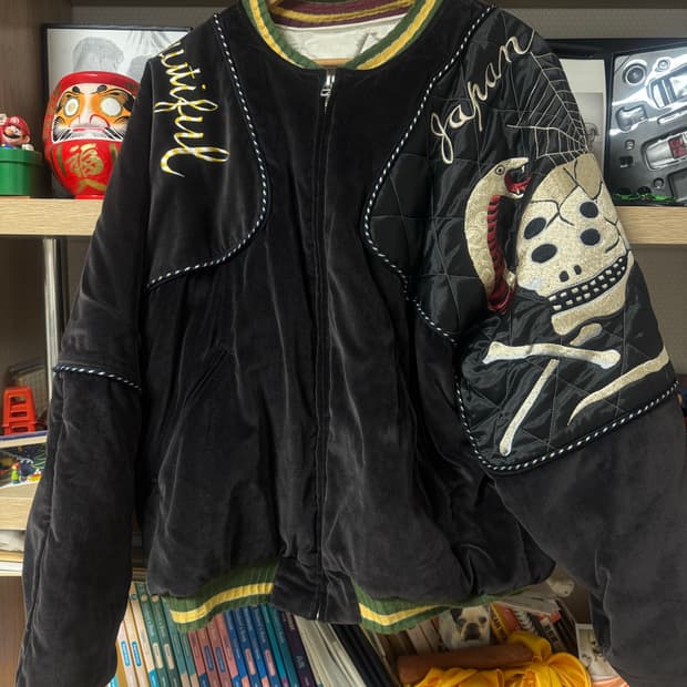 캐피탈 스컬 앤 스네이크 샴 봄버 자켓 4사이즈