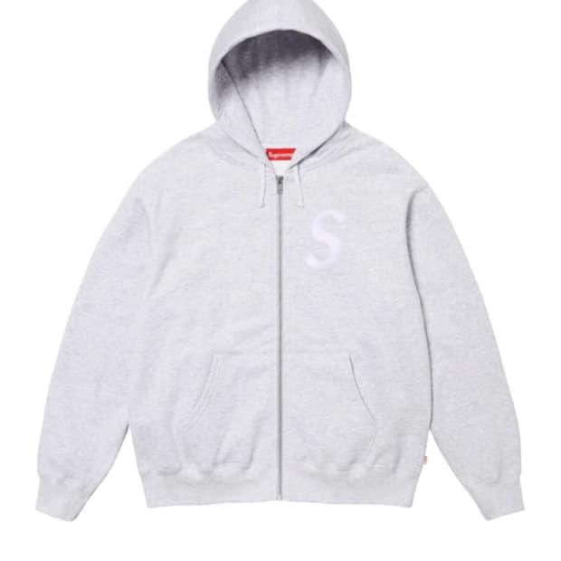 슈프림 S로고 집업 후드 애쉬 그레이 fw24 