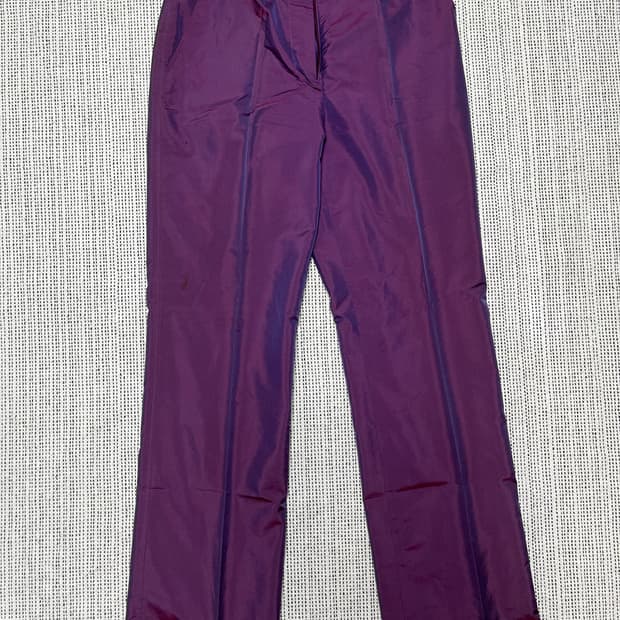 jil sander vintage two tone silk slacks