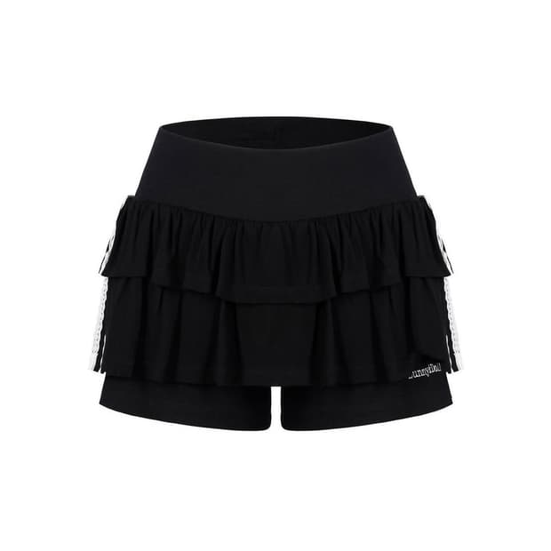 버니앤돌 Cotton Frill Skirt (Black)