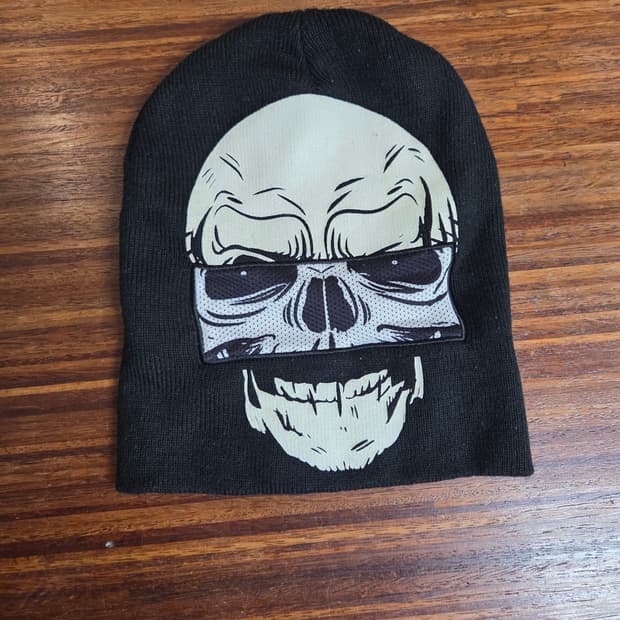 빈티지 patent pending 스컬 페이스 비니 