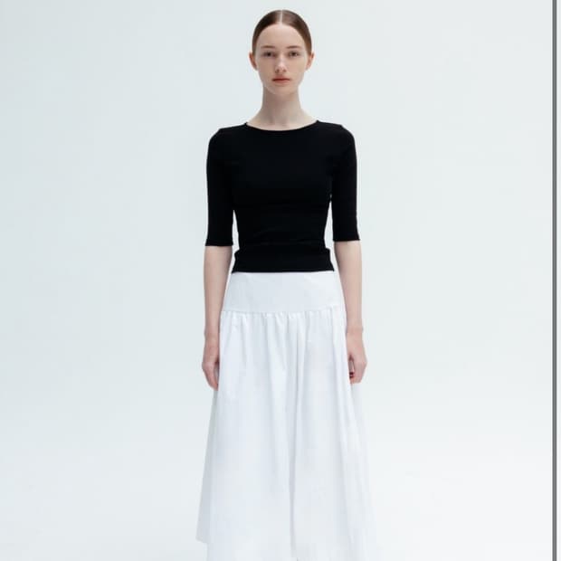 lfm Tiered Midi Skirt / white