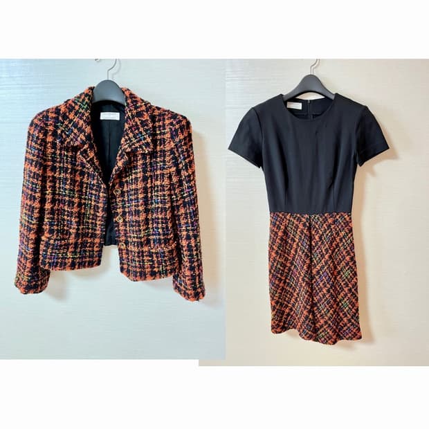 이태리디자이너 ALBERTA FERRETTI 트위드 원피스+자켓 셋업