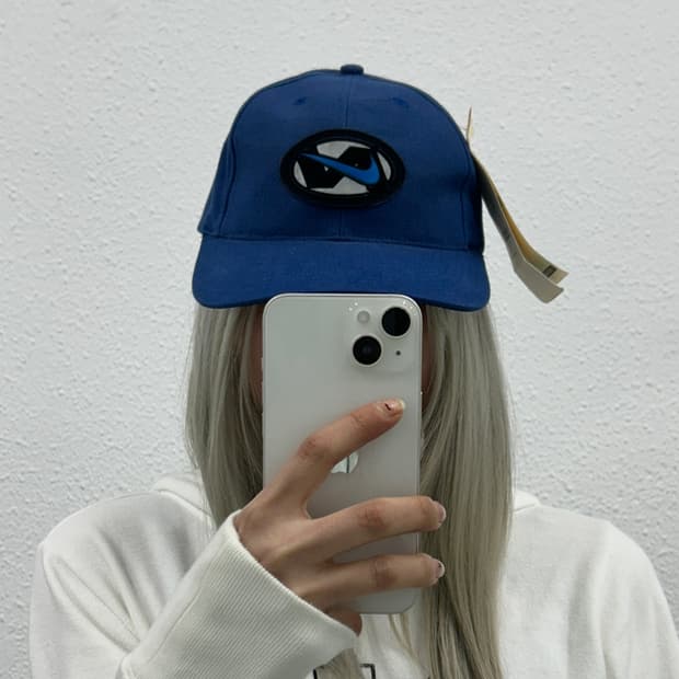 나이키 센터 자수 네이비 볼캡