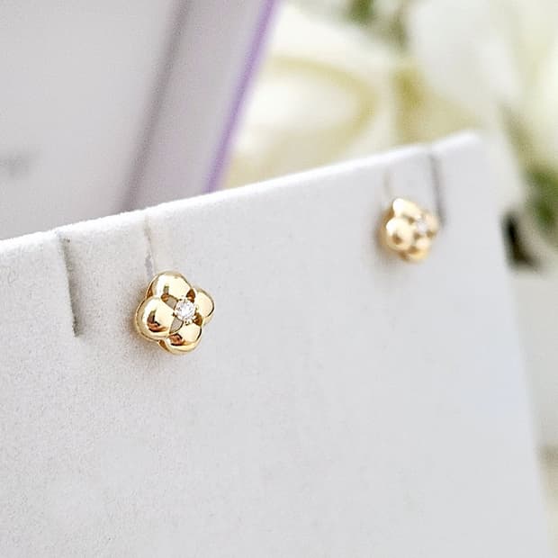 [정품] 골든듀 코튼 귀걸이 (다이아+18k 옐로우골드)