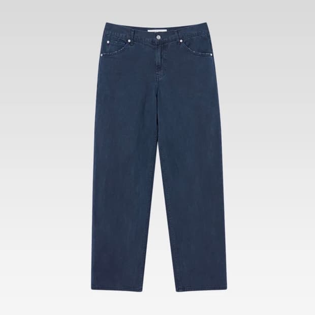 M) 더스티드 레귤러 데님 진스 네이비