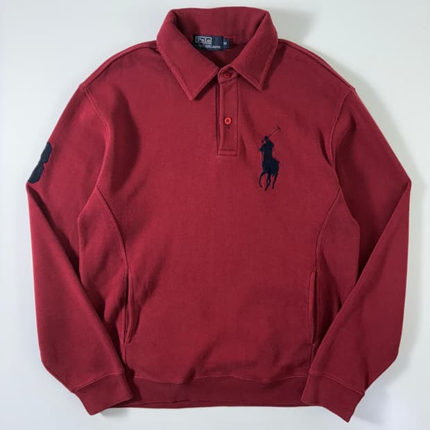 Polo 폴로 랄프로렌 90’s 버건디 스웻 포켓 카라 맨투맨