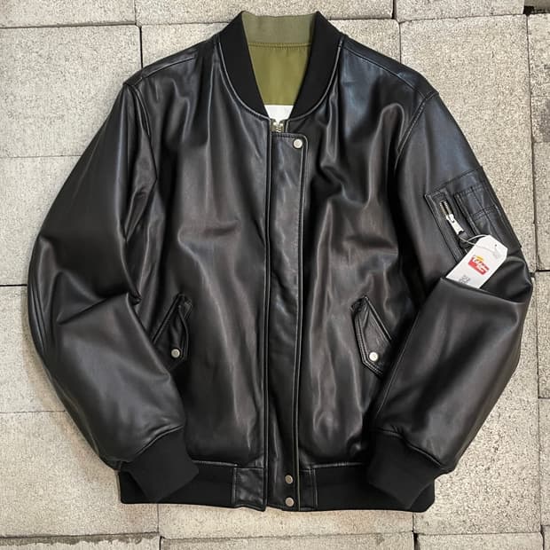 프론트로우 x 인스턴트펑크 리버시블 Ma-1 가죽 자켓