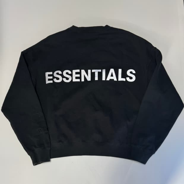 정품!! 피어오브갓 백 로고 오버핏 기모 맨투맨 블랙