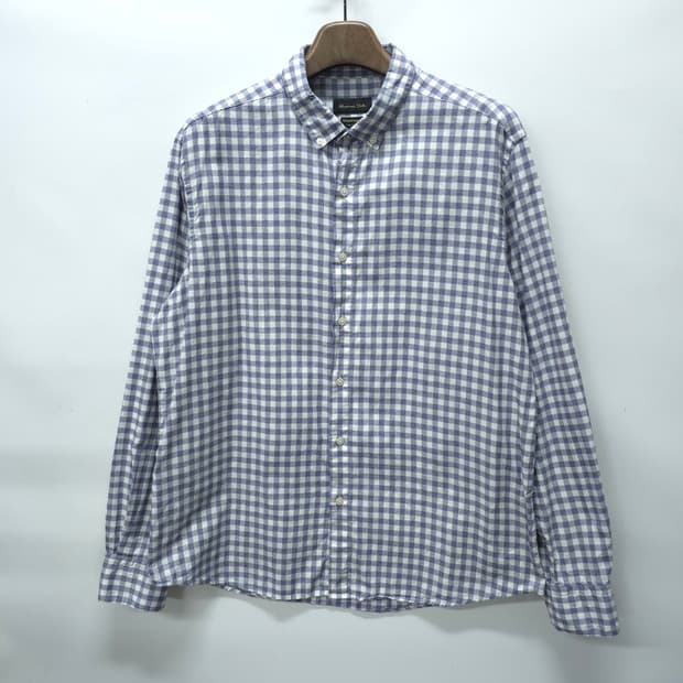 (빅사이즈)마시모두띠 이탈리안 패브릭 체크 봄가을 셔츠 (110~115)