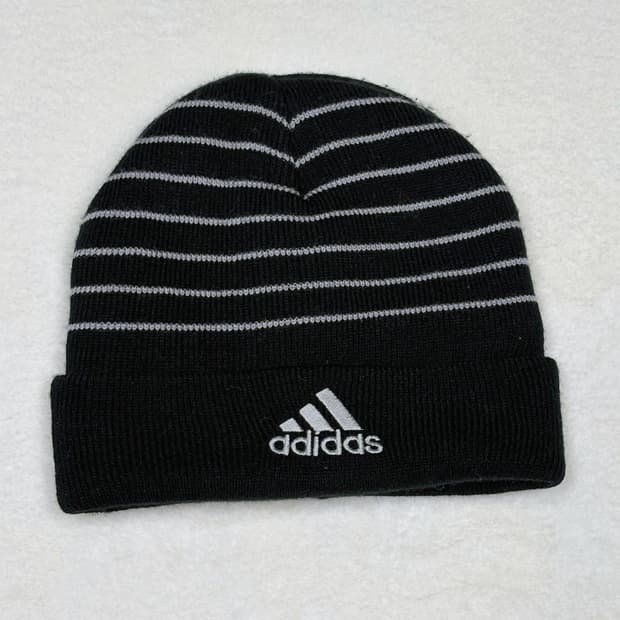 아디다스 일본 빈티지 스트라이프 패턴 핀터깔 비니